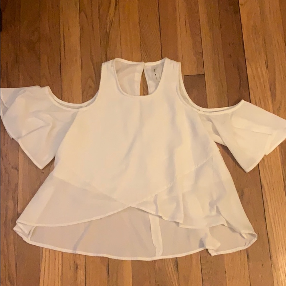 White flowy top